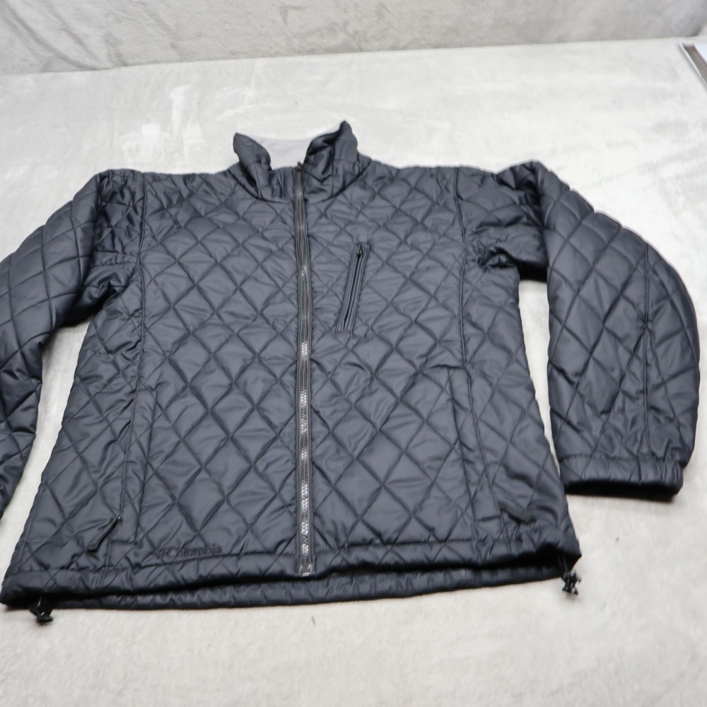 Columbia Jacket Womens Medium Black Insulated Full Zip Quilted Hiking Outdoor